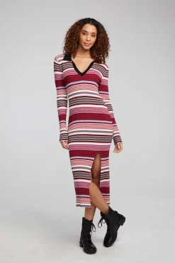 Women Chaser Brand Palm Roxy Stripe Midi Dress