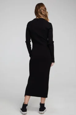 Women Chaser Brand Palm Shadow Black Midi Dress