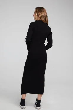 Women Chaser Brand Palm Shadow Black Midi Dress