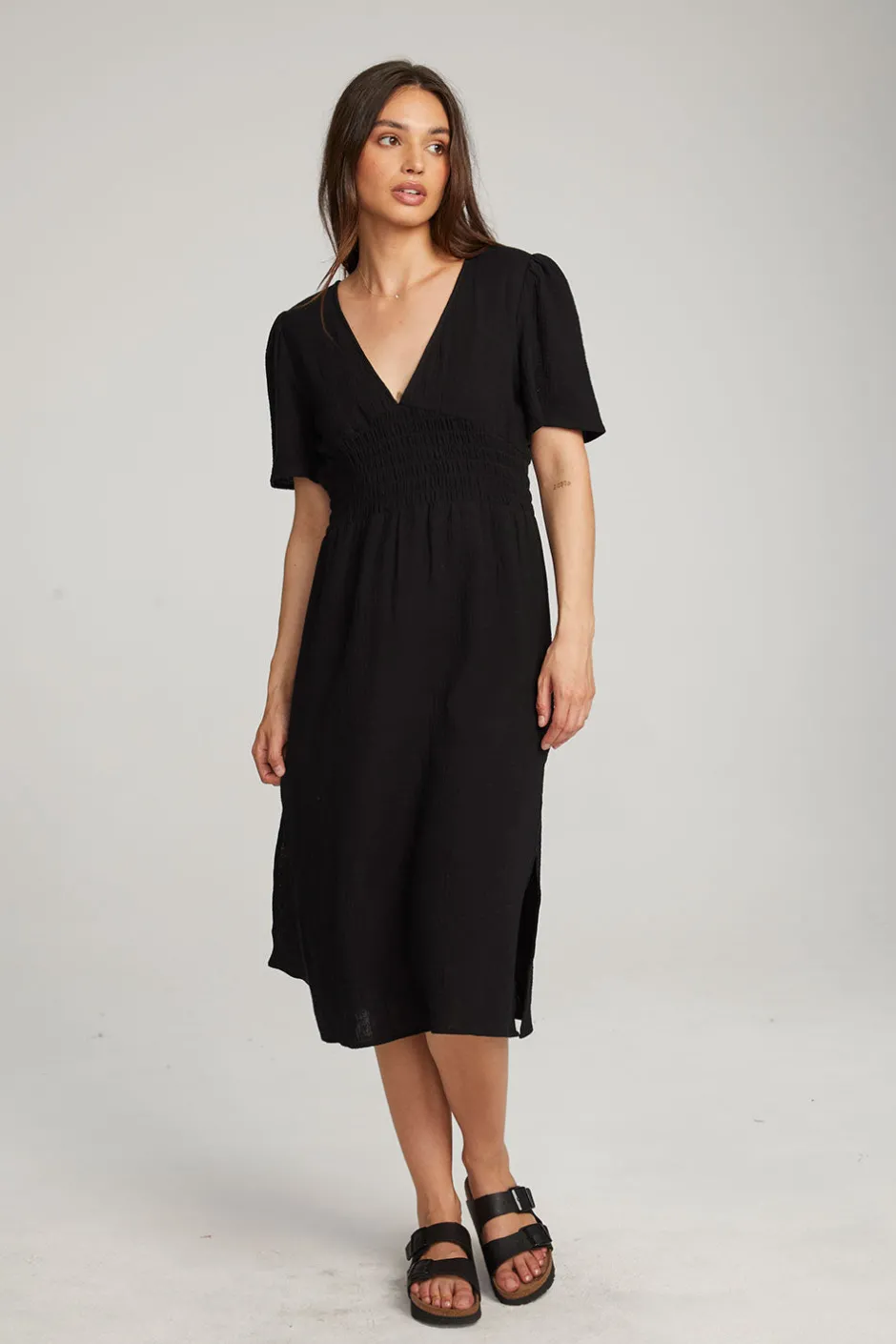 Women Chaser Brand Palmer Licorice Midi Dress