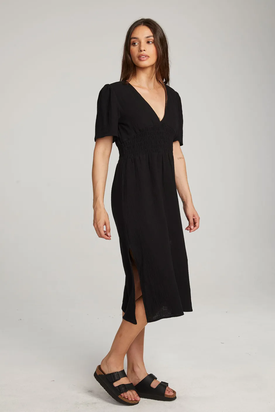 Women Chaser Brand Palmer Licorice Midi Dress