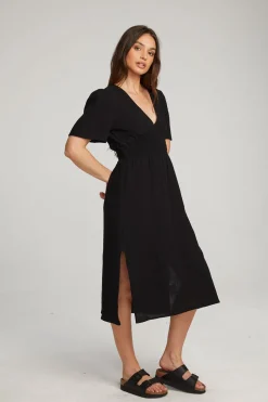 Women Chaser Brand Palmer Licorice Midi Dress