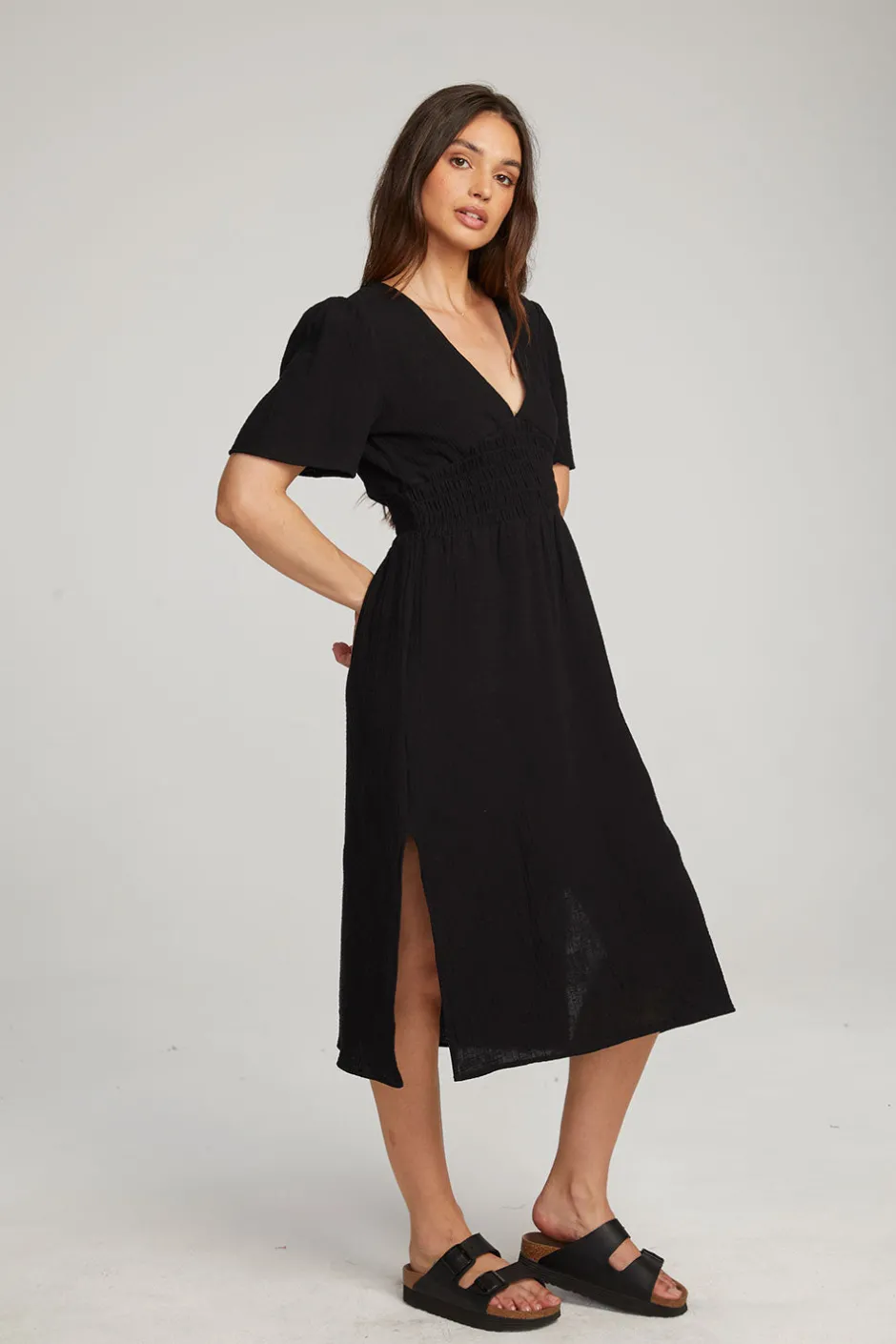 Women Chaser Brand Palmer Licorice Midi Dress