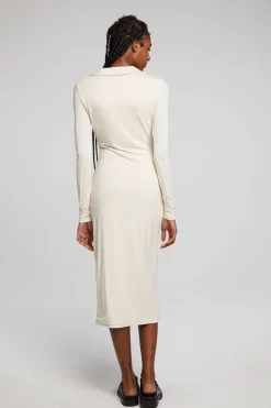 Women Chaser Brand Palmm Whitecap Grey Midi Dress