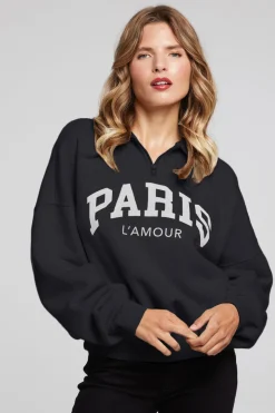 Women Chaser Brand Paris L'Amour Black Long Sleeve