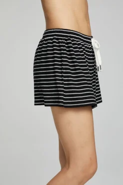 Women Chaser Brand Paseo Shorts - Black And White Stripe