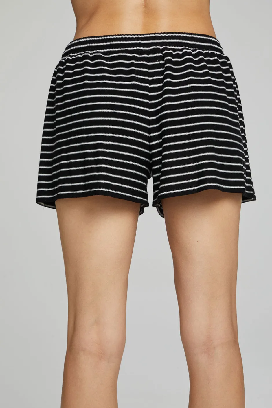 Women Chaser Brand Paseo Shorts - Black And White Stripe