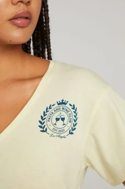 Women Chaser Brand Pasta And Wine Club Tee