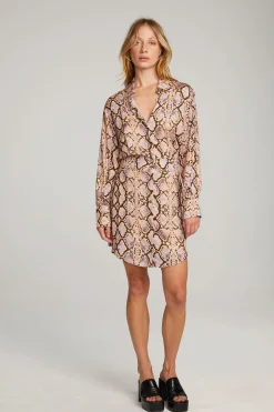 Women Chaser Brand Paxton Python Print Mini Dress