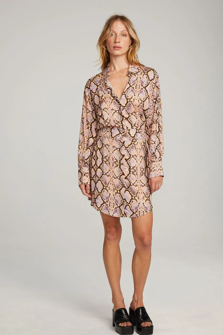 Women Chaser Brand Paxton Python Print Mini Dress