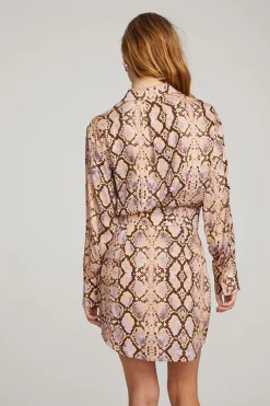 Women Chaser Brand Paxton Python Print Mini Dress