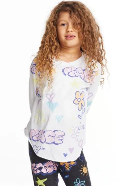 Kids Chaser Brand Peace & Love Girls Long Sleeve