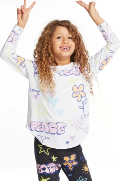 Kids Chaser Brand Peace & Love Girls Long Sleeve