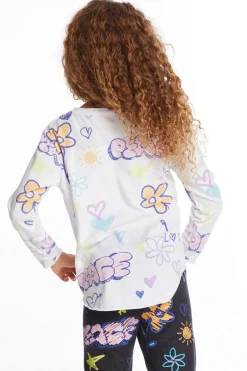 Kids Chaser Brand Peace & Love Girls Long Sleeve