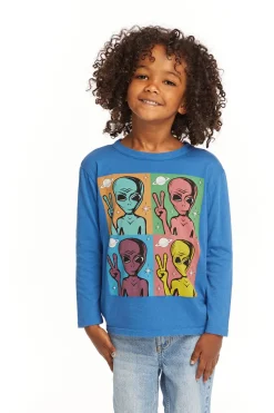 Kids/BOY Chaser Brand Peace Alien Long Sleeve Tee