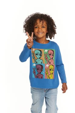 Kids/BOY Chaser Brand Peace Alien Long Sleeve Tee