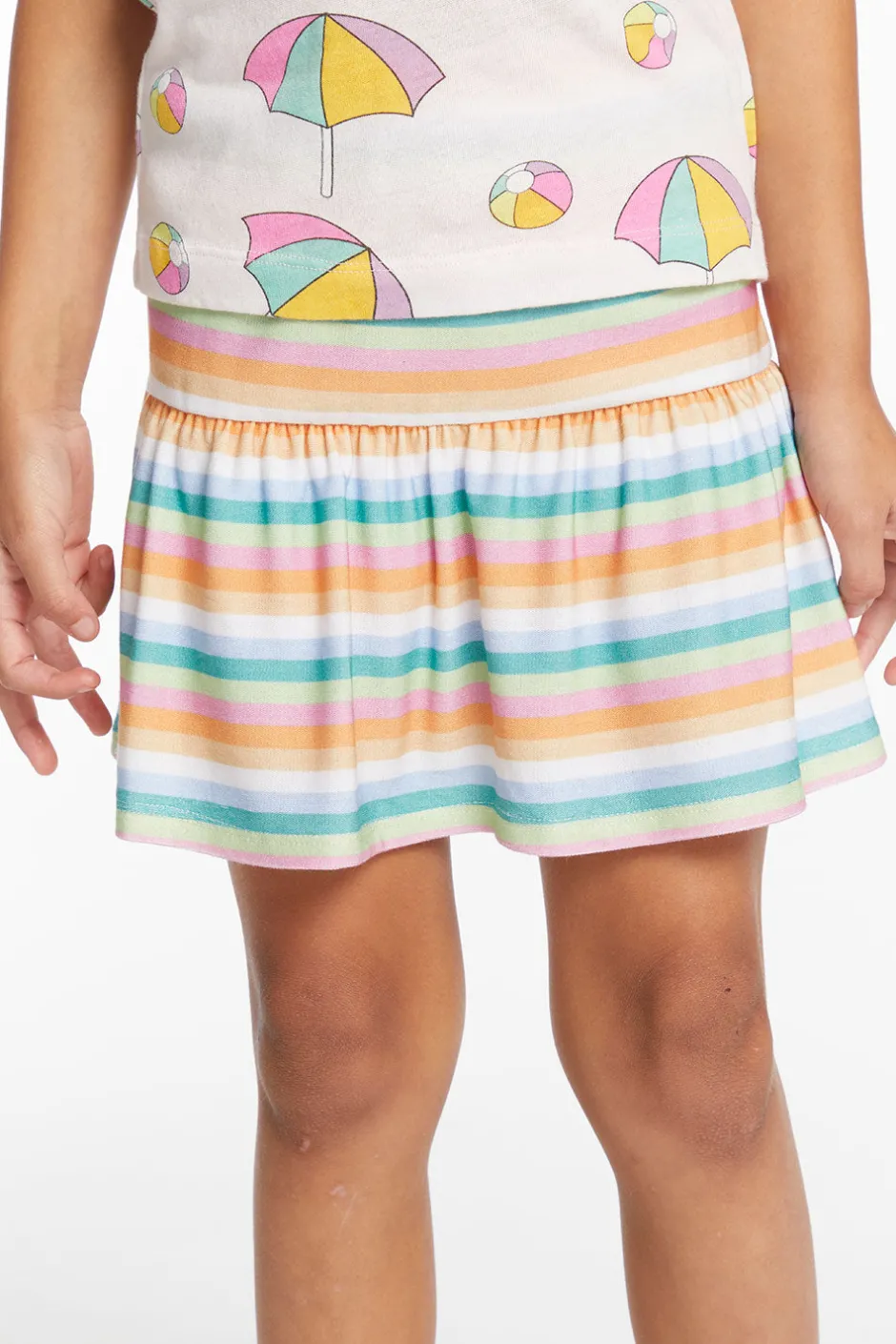 Kids Chaser Brand Peplum Sunshine Stripe Girls Skort