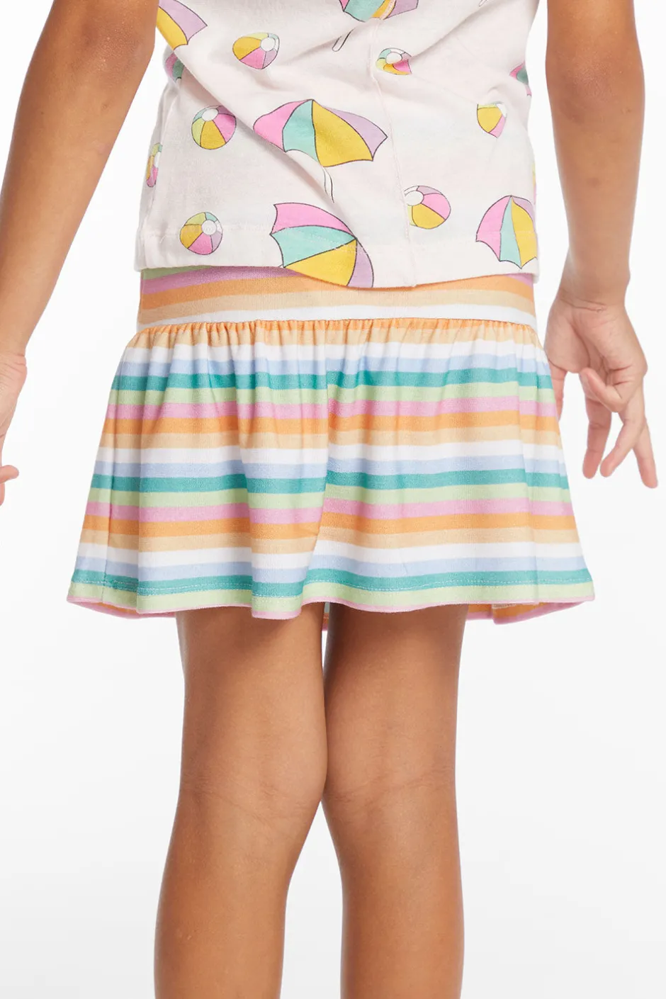 Kids Chaser Brand Peplum Sunshine Stripe Girls Skort