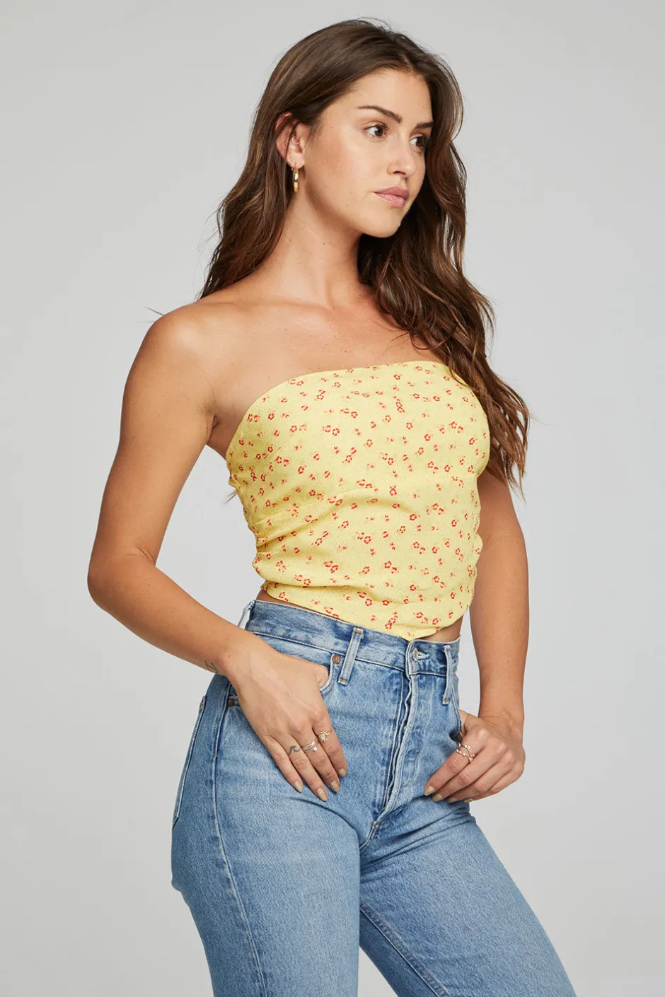 Women Chaser Brand Pier Crop Top - Anise Flower