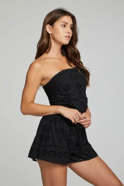 Women Chaser Brand Pier Crop Top - Black Onyx
