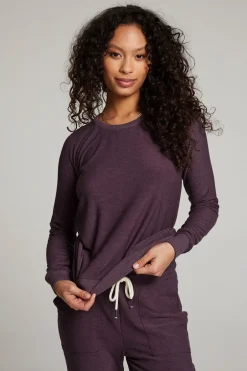 Women Chaser Brand Plum Perfect Long Sleeve Raglan Pullover