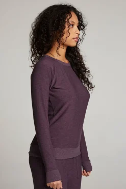 Women Chaser Brand Plum Perfect Long Sleeve Raglan Pullover