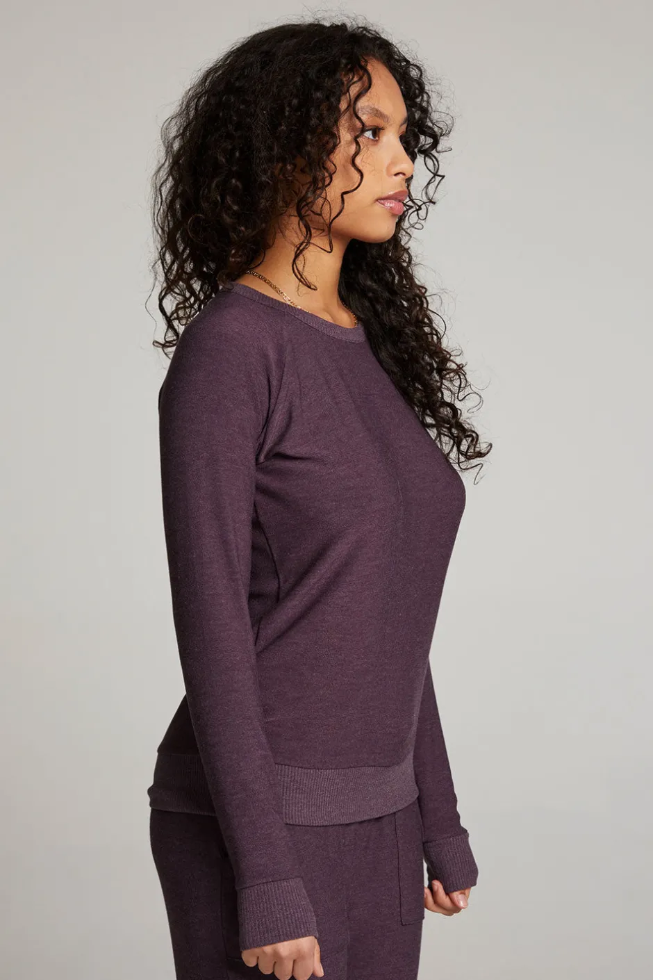 Women Chaser Brand Plum Perfect Long Sleeve Raglan Pullover