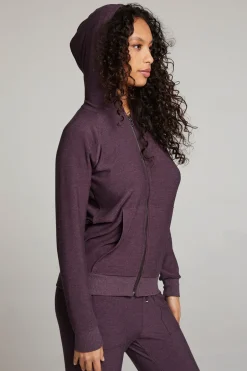 Women Chaser Brand Plum Perfect Long Sleeve Raglan Zip Up Hoodie