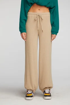 Women Chaser Brand Poor Boy Rib Blouson Hem Joggers