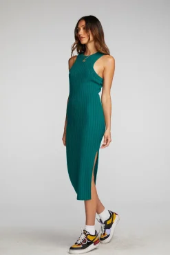 Women Chaser Brand Poor Boy Rib Midi Dress With Side Slit