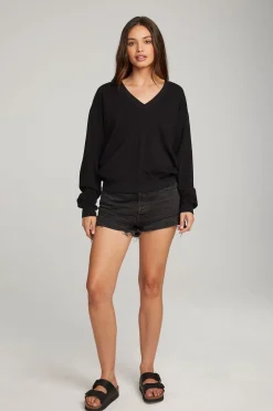 Women Chaser Brand Poppy Black Pullover