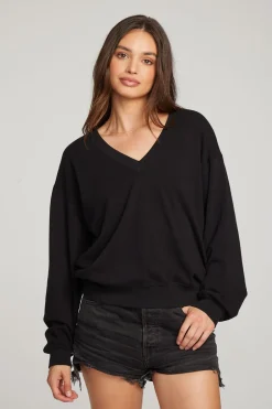 Women Chaser Brand Poppy Black Pullover