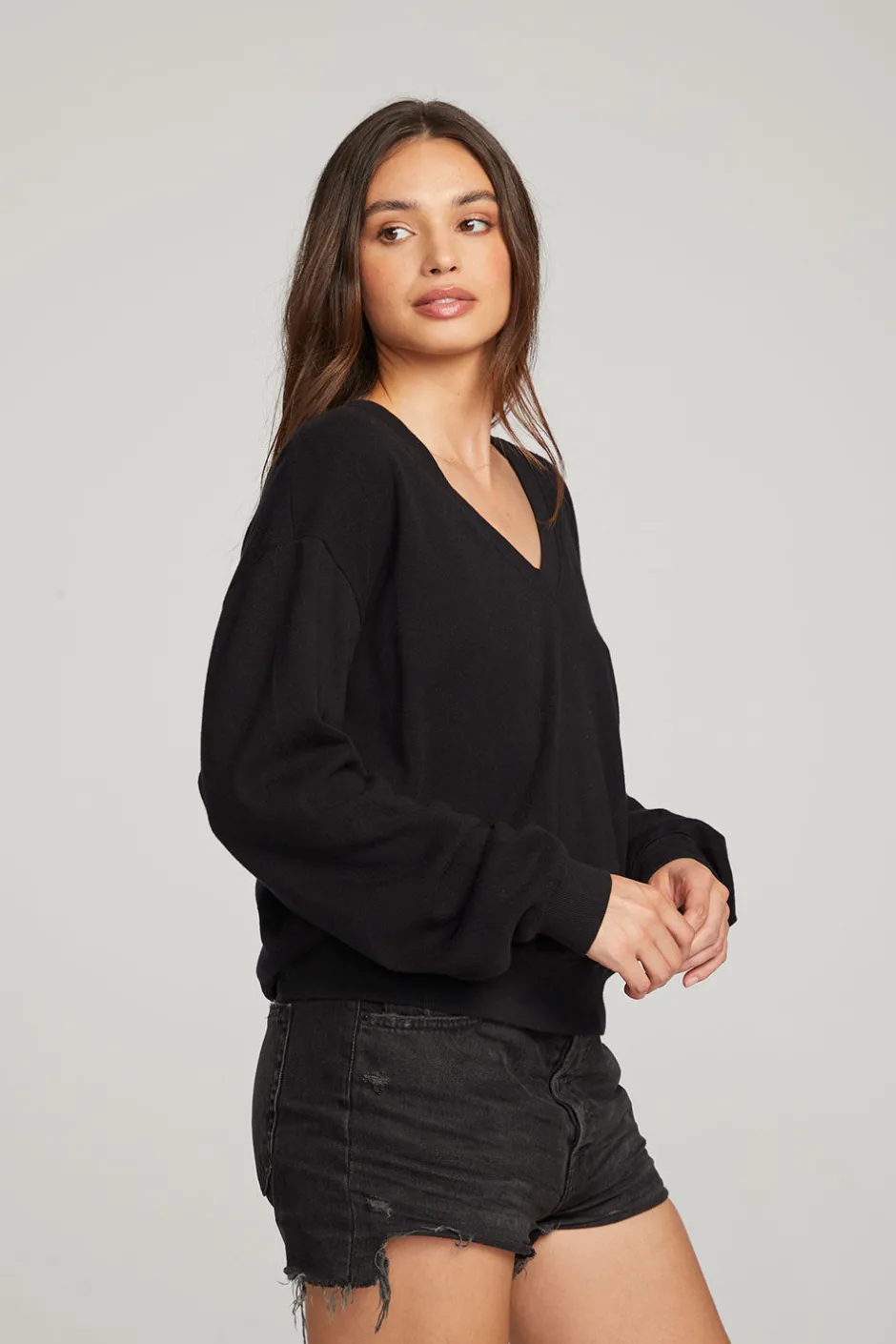 Women Chaser Brand Poppy Black Pullover
