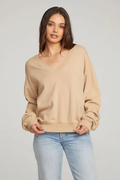 Women Chaser Brand Poppy Cappuccino Pullover