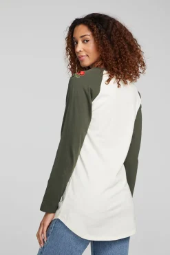 Women Chaser Brand Poppy Embroidery Football Long Sleeve