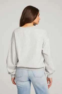 Women Chaser Brand Poppy Heather Grey Pullover