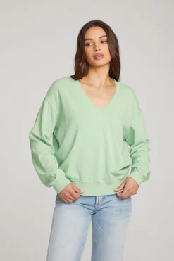 Women Chaser Brand Poppy Quiet Green Pullover