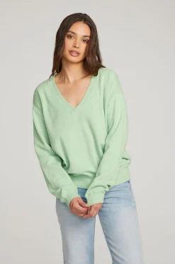Women Chaser Brand Poppy Quiet Green Pullover