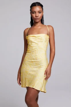 Women Chaser Brand Positano Lemon Zest Slip Dress