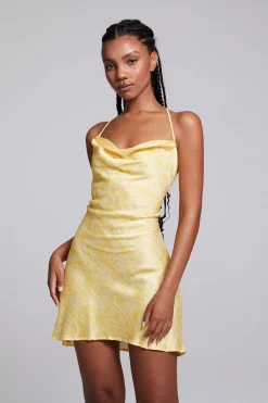 Women Chaser Brand Positano Lemon Zest Slip Dress