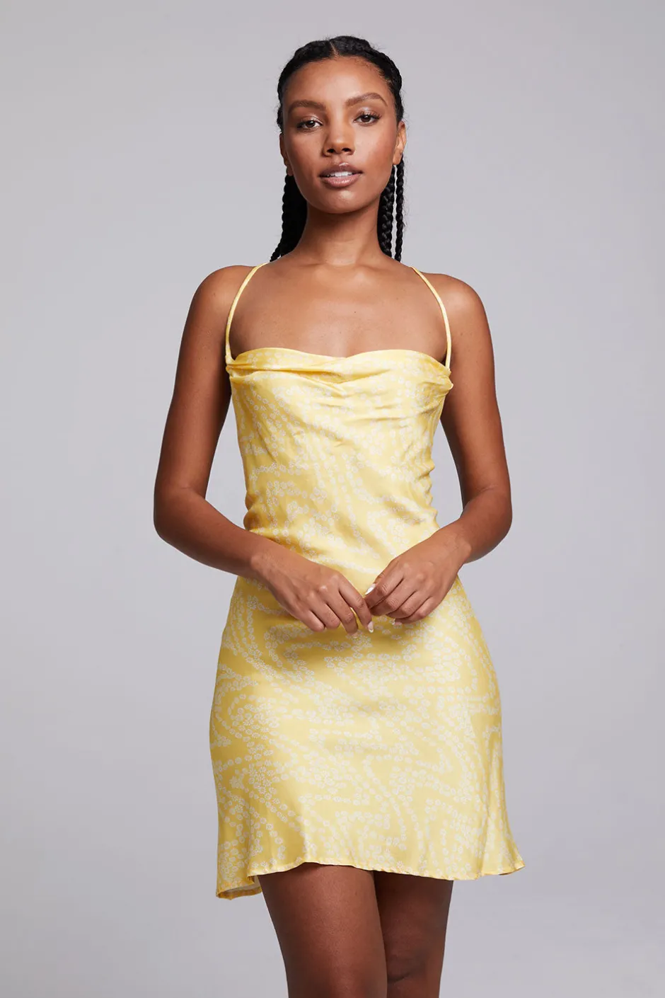 Women Chaser Brand Positano Lemon Zest Slip Dress