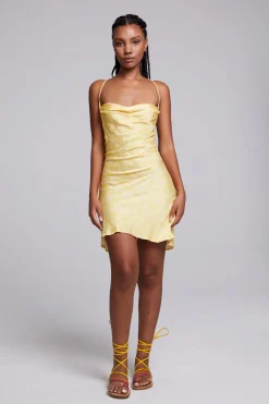 Women Chaser Brand Positano Lemon Zest Slip Dress