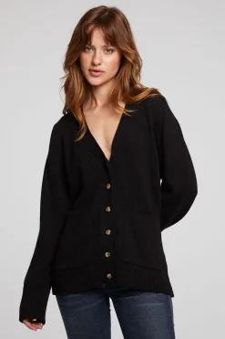 Women Chaser Brand Presley Licorice Cardigan