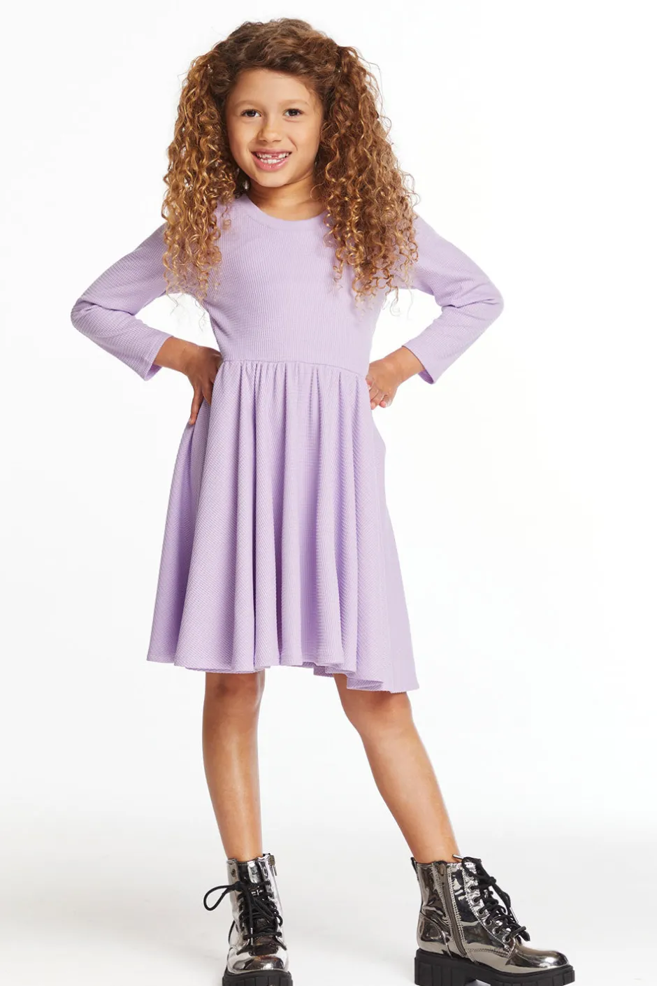 Kids Chaser Brand Puff Long Sleeve Girls Dragon Fly Dress With Twirl Skirt