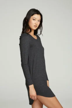 Women Chaser Brand Puff Sleeve Shirttail Hi Lo Dress