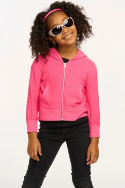 Kids Chaser Brand Puffy Flamingo Pink Cozy Knit Zip Up Hoodie