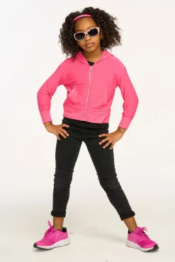 Kids Chaser Brand Puffy Flamingo Pink Cozy Knit Zip Up Hoodie