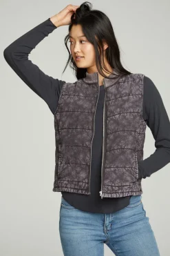 Women Chaser Brand Quilted Mock Neck Puffer Vest