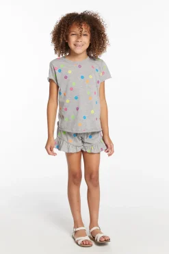 Kids Chaser Brand Rainbow Smiles Girls Crew Neck Tee