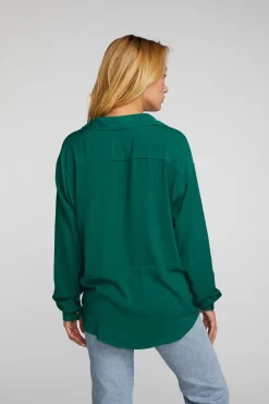 Women Chaser Brand Rayon Woven Long Sleeve Button Down